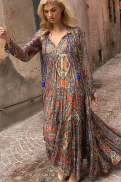 Best Balloon Sleeve Maxi- Persia Cobalt Maxis|Dresses