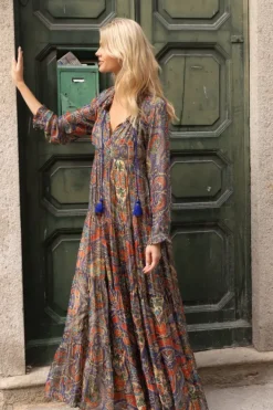 Best Balloon Sleeve Maxi- Persia Cobalt Maxis|Dresses