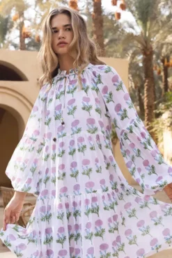 Hot Balloon Sleeve Short- Bloom Lilac Short & Mini Dresses|Dresses