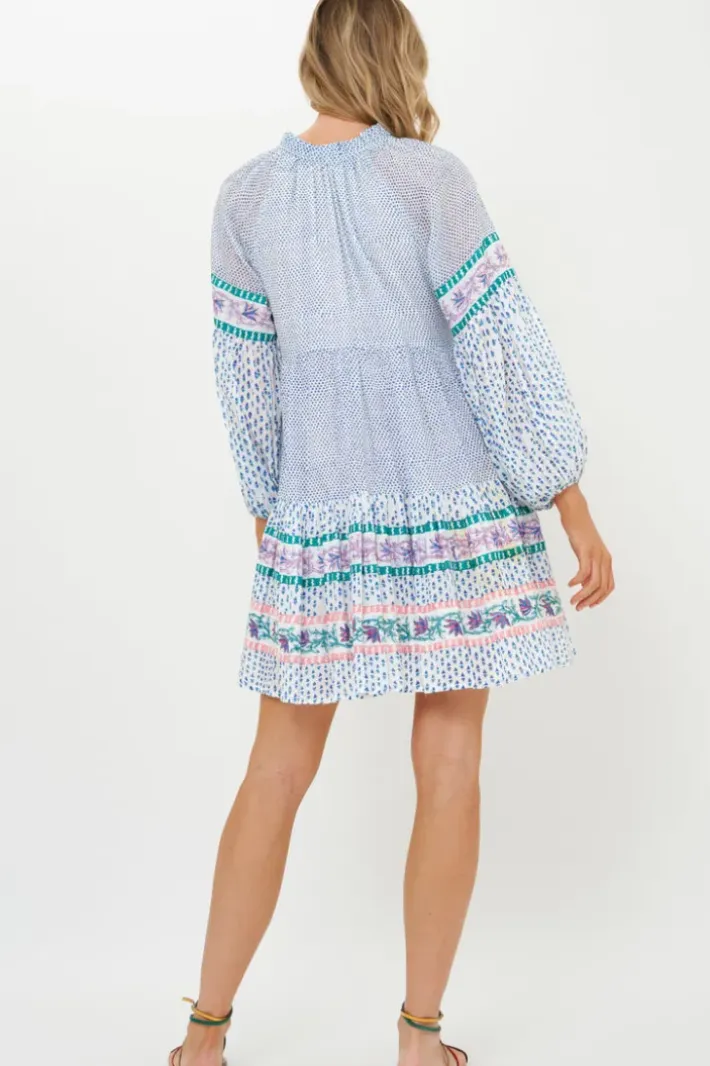 New Balloon Sleeve Short- Jungi Blue Short & Mini Dresses|Dresses