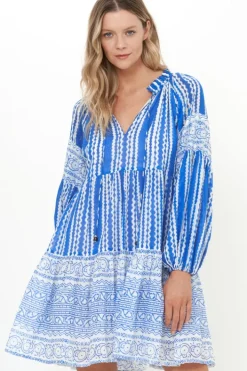 Online Balloon Sleeve Short- Ziggy Blue Dresses|Short & Mini Dresses