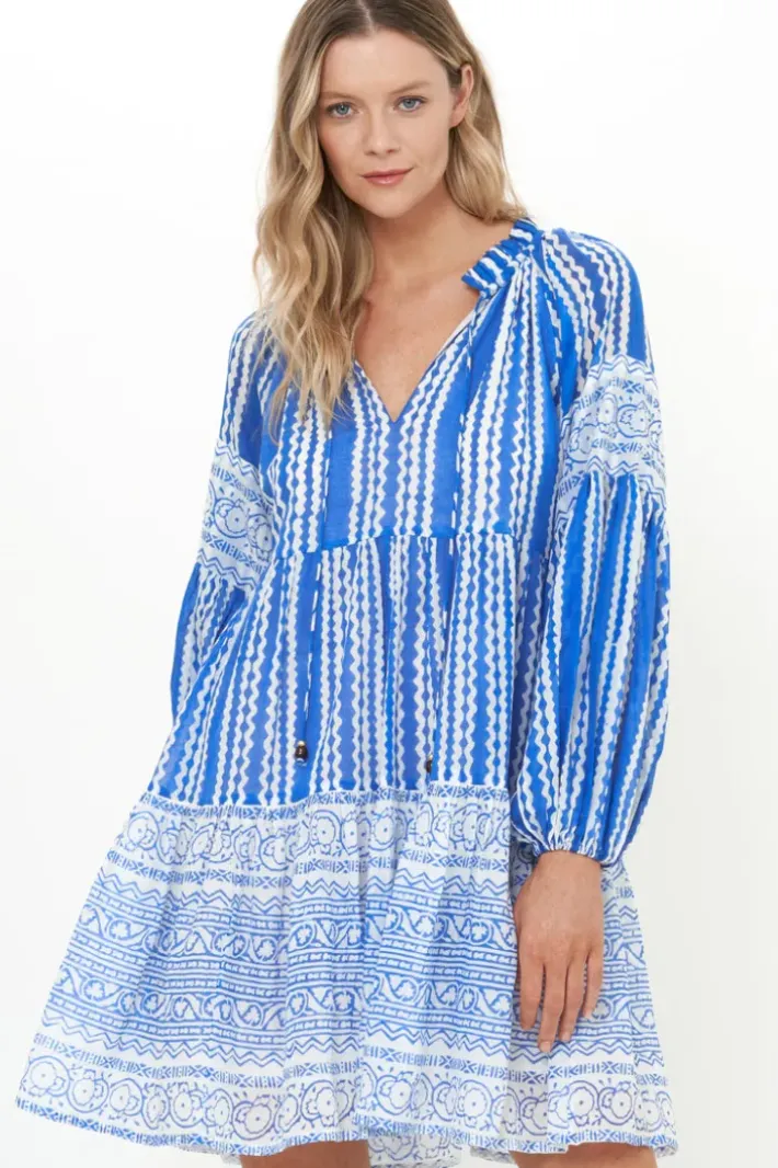 Online Balloon Sleeve Short- Ziggy Blue Dresses|Short & Mini Dresses