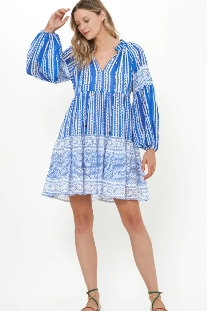 Online Balloon Sleeve Short- Ziggy Blue Dresses|Short & Mini Dresses