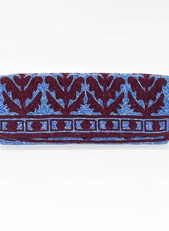 Outlet Beaded Clutch- Marigold Maroon Accessories|Bags