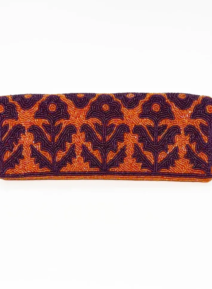 Hot Beaded Clutch- Marigold Orange Accessories|Bags
