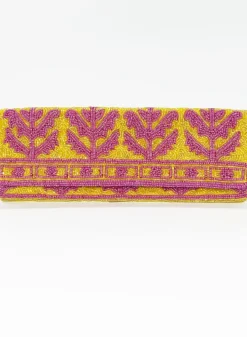 Online Beaded Clutch- Marigold Yellow Accessories|Bags