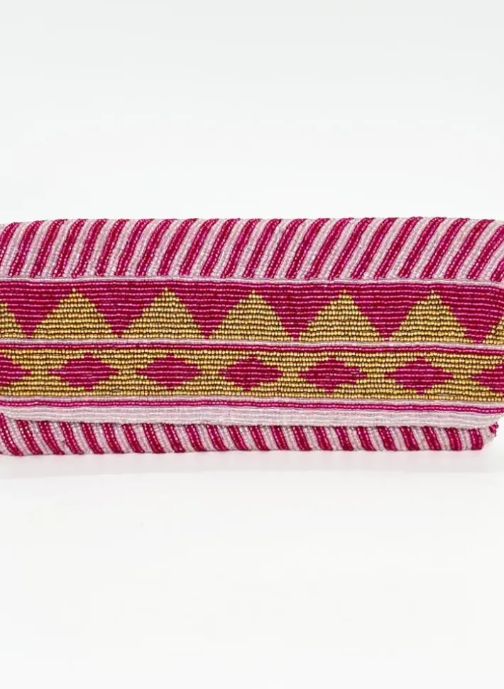 Beaded Clutch- Mezcal Pink Gold Accessories|Bags