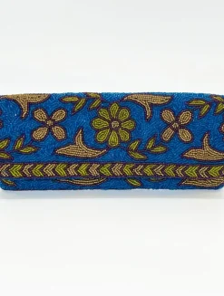 Clearance Beaded Clutch- Regent Blue Gold Accessories|Bags