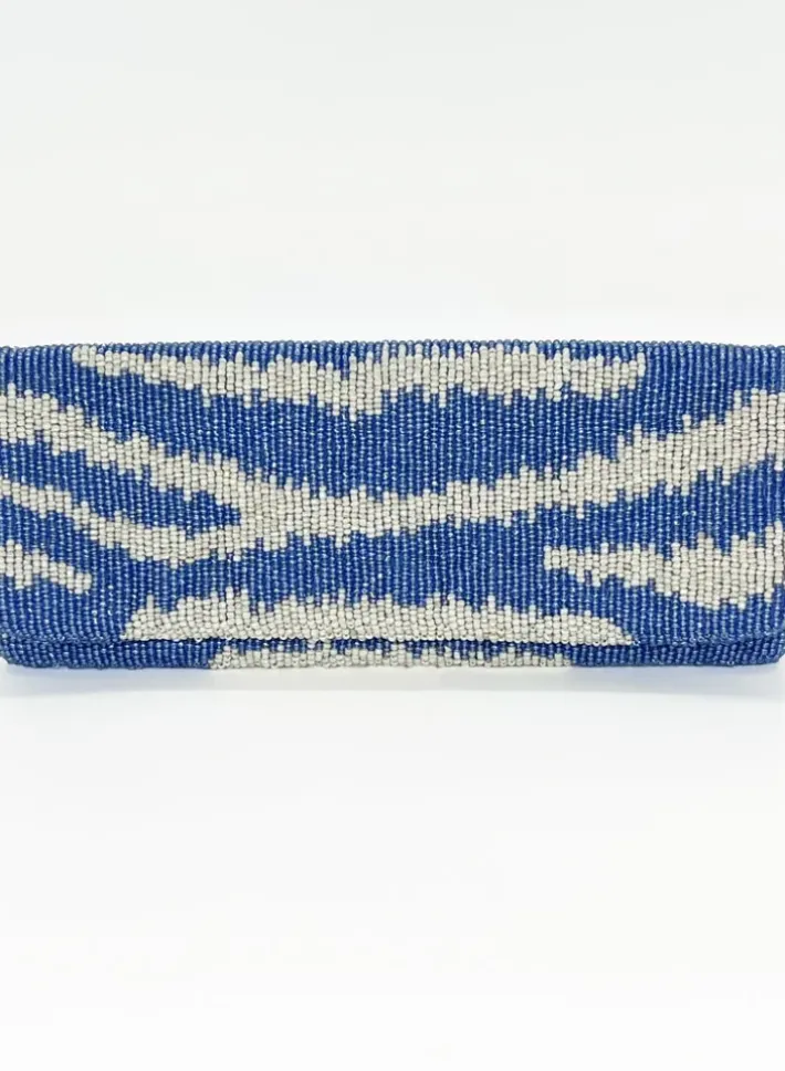 Beaded Clutch- Singita Blue White Accessories|Bags