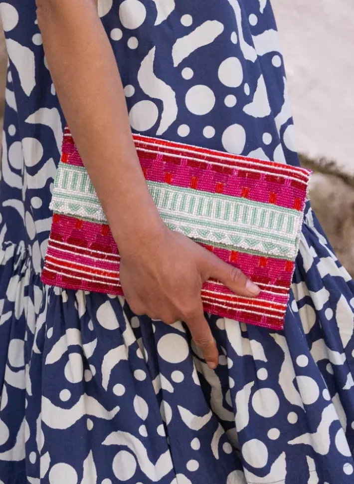 Hot Beaded Envelope- Mezcal Red Accessories|Bags