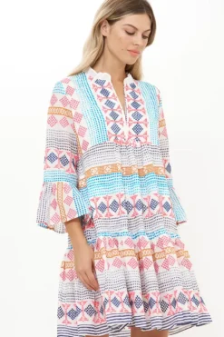 Bell Sleeve Tiered Mini- Casablanca Multi Short & Mini Dresses|Dresses