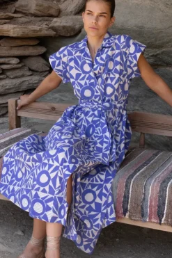 Belted Shirt Dress- Eclipse Blue Maxis|Dresses