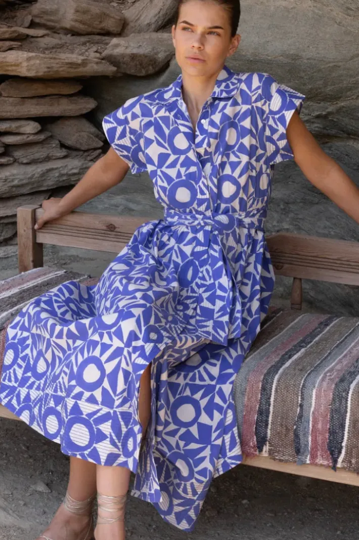 Belted Shirt Dress- Eclipse Blue Maxis|Dresses
