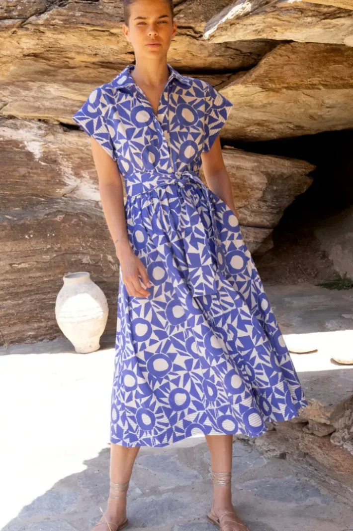 Belted Shirt Dress- Eclipse Blue Maxis|Dresses