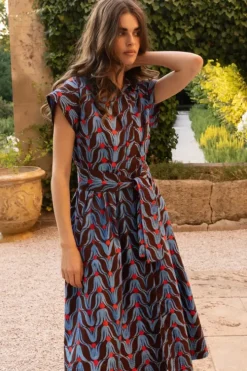 New Belted Shirt Dress Midi- Tulip Red Midis
