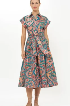 Hot Belted Shirt Dress- Persia Aqua Maxis|Dresses