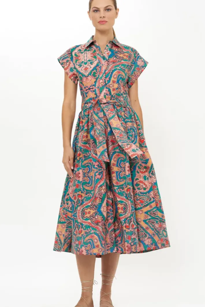 Hot Belted Shirt Dress- Persia Aqua Maxis|Dresses