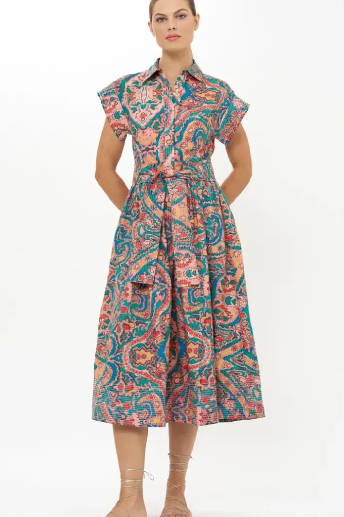 Hot Belted Shirt Dress- Persia Aqua Maxis|Dresses