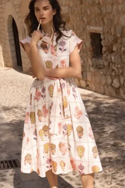 Outlet Belted Shirt Dress- Taormina Cream Maxis|Dresses