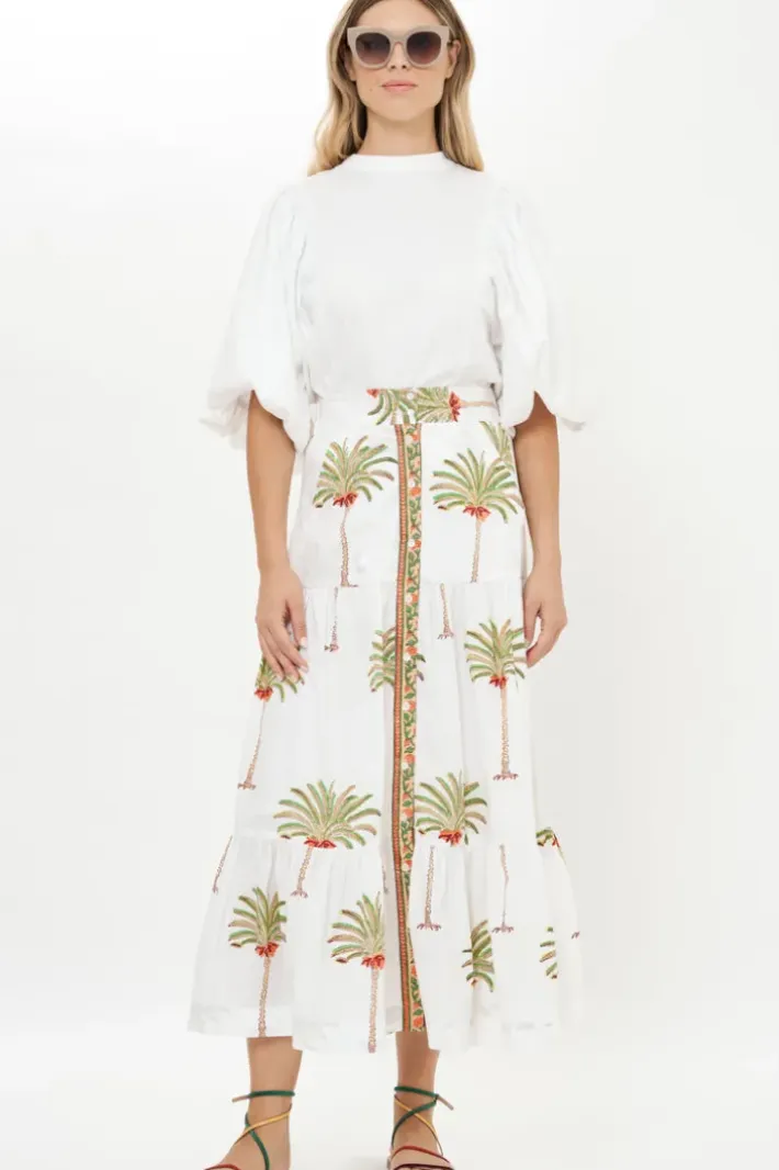 Hot Button Front Skirt- Canary Green Skirts|Dresses