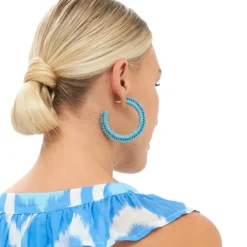 Online Cabana Hoops- Turquoise Accessories|Earrings