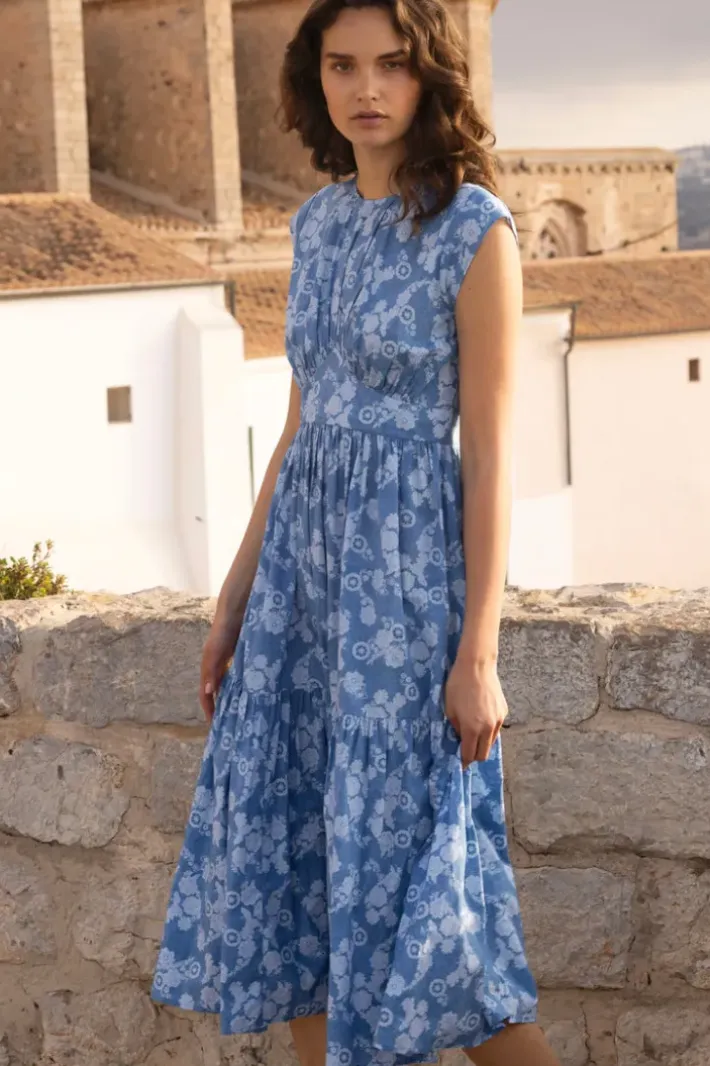 Outlet Cap Sleeve Midi- Pretoria Navy Midis|Dresses