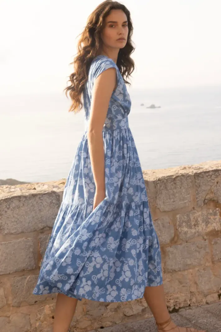 Outlet Cap Sleeve Midi- Pretoria Navy Midis|Dresses