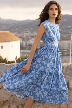 Outlet Cap Sleeve Midi- Pretoria Navy Midis|Dresses