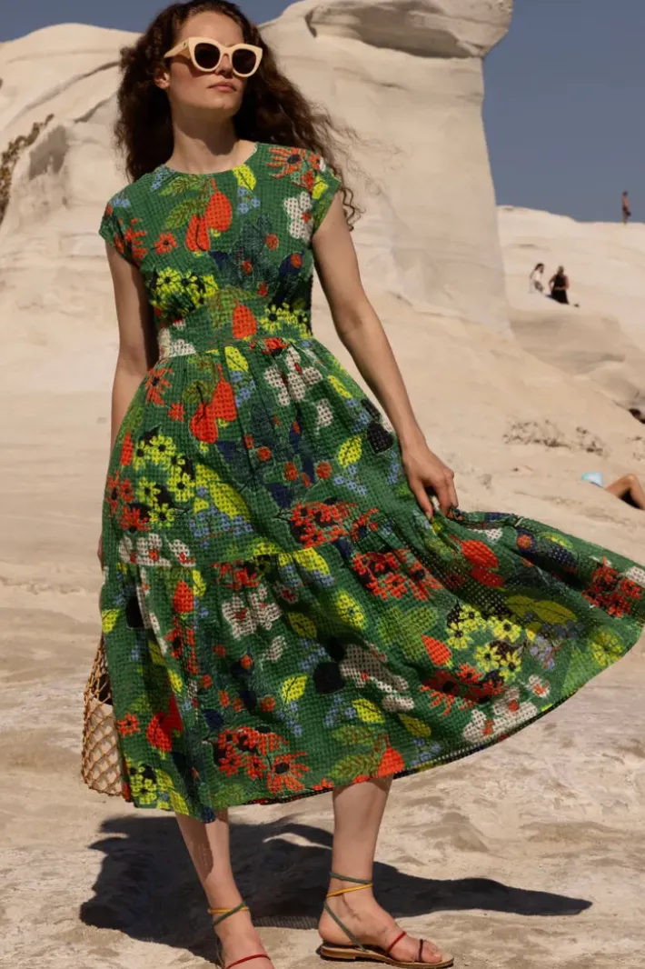 Online Cap Sleeve Midi- Sutton Green Midis|Dresses