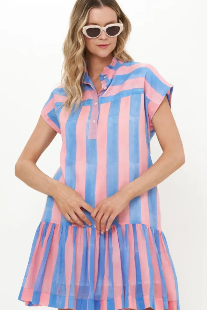 Outlet Cap Sleeve Mini- Cabana Pink Short & Mini Dresses|Dresses
