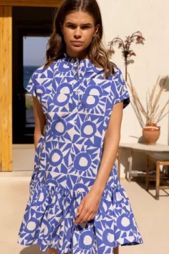Outlet Cap Sleeve Mini- Eclipse Blue Short & Mini Dresses|Dresses