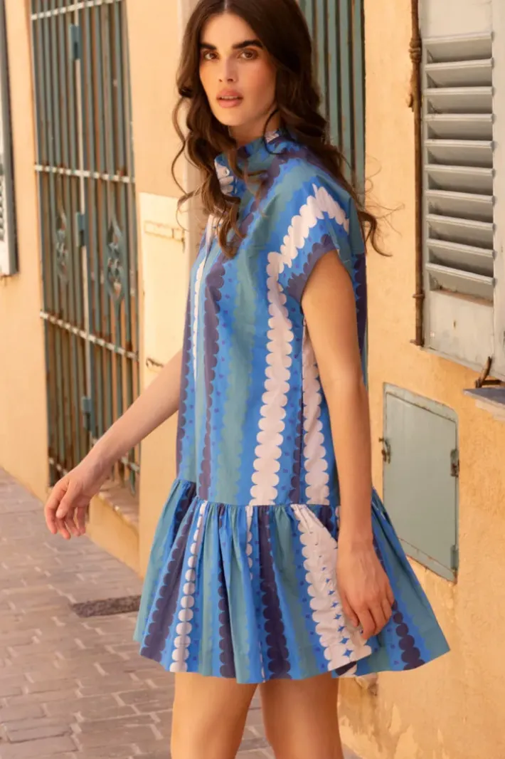 Hot Cap Sleeve Mini- Meko Blue Short & Mini Dresses|Dresses