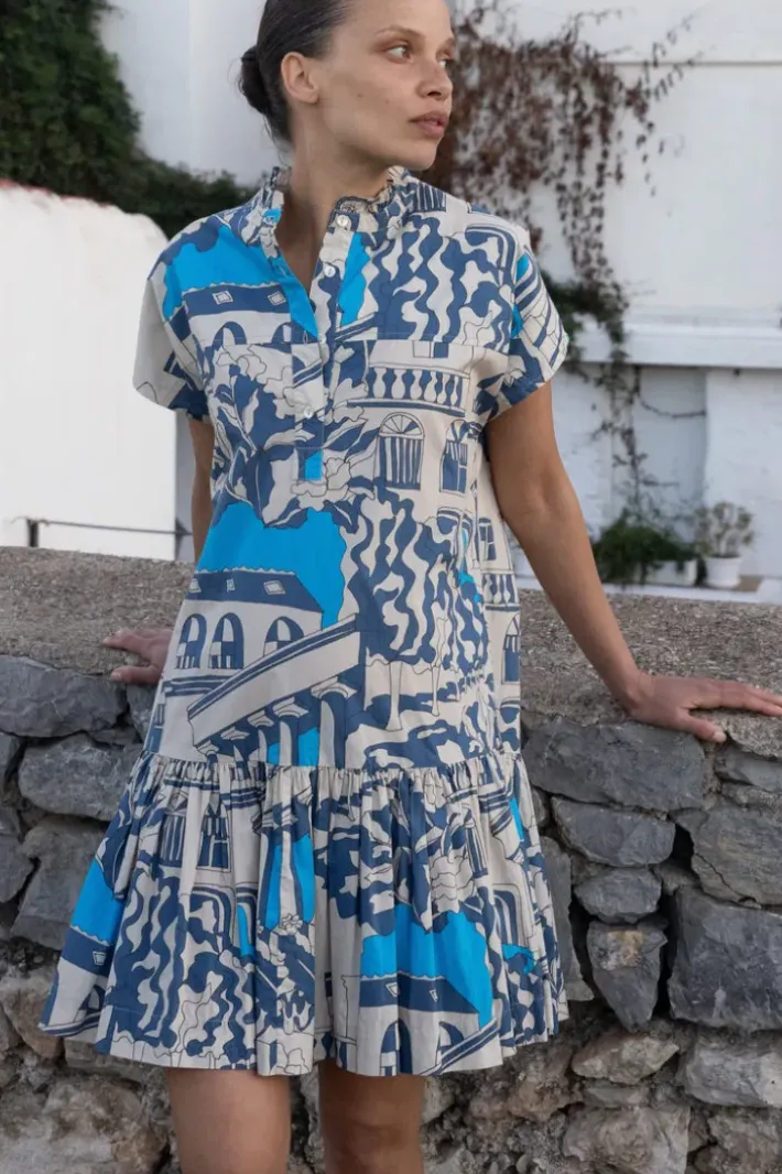 Sale Cap Sleeve Mini- Roma Blue Short & Mini Dresses|Dresses