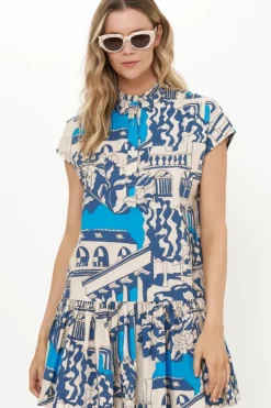 Sale Cap Sleeve Mini- Roma Blue Short & Mini Dresses|Dresses