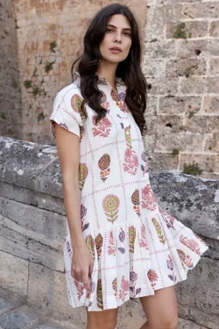 Cap Sleeve Mini- Taormina Cream Short & Mini Dresses|Dresses