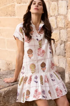 Cap Sleeve Mini- Taormina Cream Short & Mini Dresses|Dresses