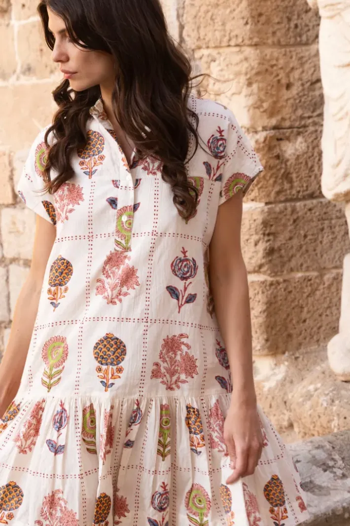 Cap Sleeve Mini- Taormina Cream Short & Mini Dresses|Dresses
