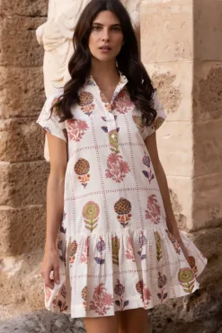 Cap Sleeve Mini- Taormina Cream Short & Mini Dresses|Dresses