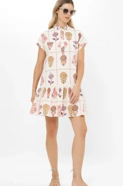 Cap Sleeve Mini- Taormina Cream Short & Mini Dresses|Dresses