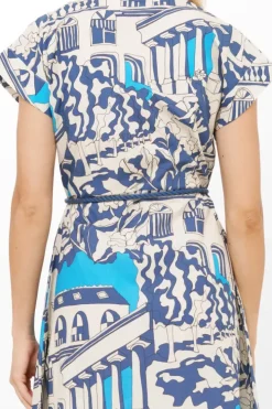 Sale Cap Sleeve Shirt Dress Midi- Roma Blue Midis|Dresses