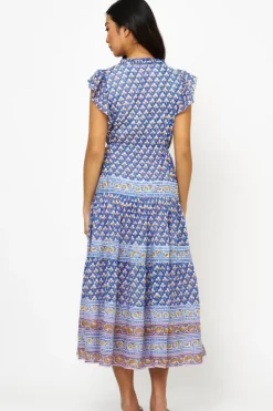 Clearance Cinched Flirty Midi- Clover Blue Midis