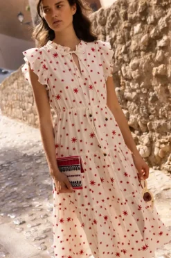 New Cinched Flirty Midi- Ellsworth Red Midis|Dresses