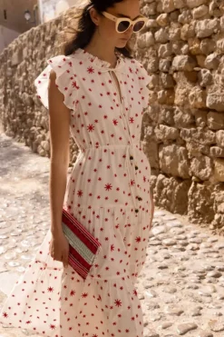 New Cinched Flirty Midi- Ellsworth Red Midis|Dresses