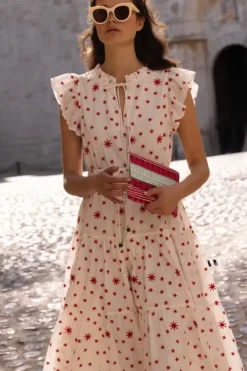 New Cinched Flirty Midi- Ellsworth Red Midis|Dresses