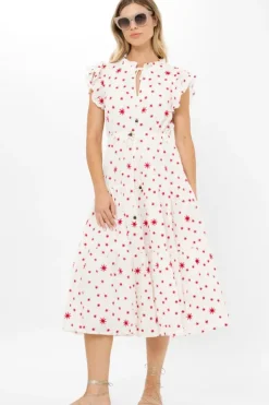 New Cinched Flirty Midi- Ellsworth Red Midis|Dresses