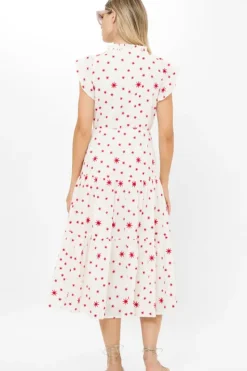 New Cinched Flirty Midi- Ellsworth Red Midis|Dresses