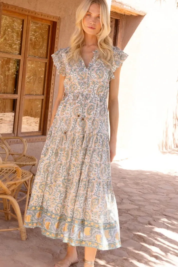 New Cinched Flirty Midi- Marseille Green Midis|Dresses