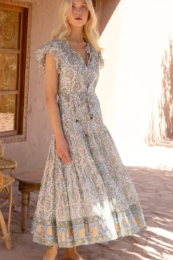 New Cinched Flirty Midi- Marseille Green Midis|Dresses