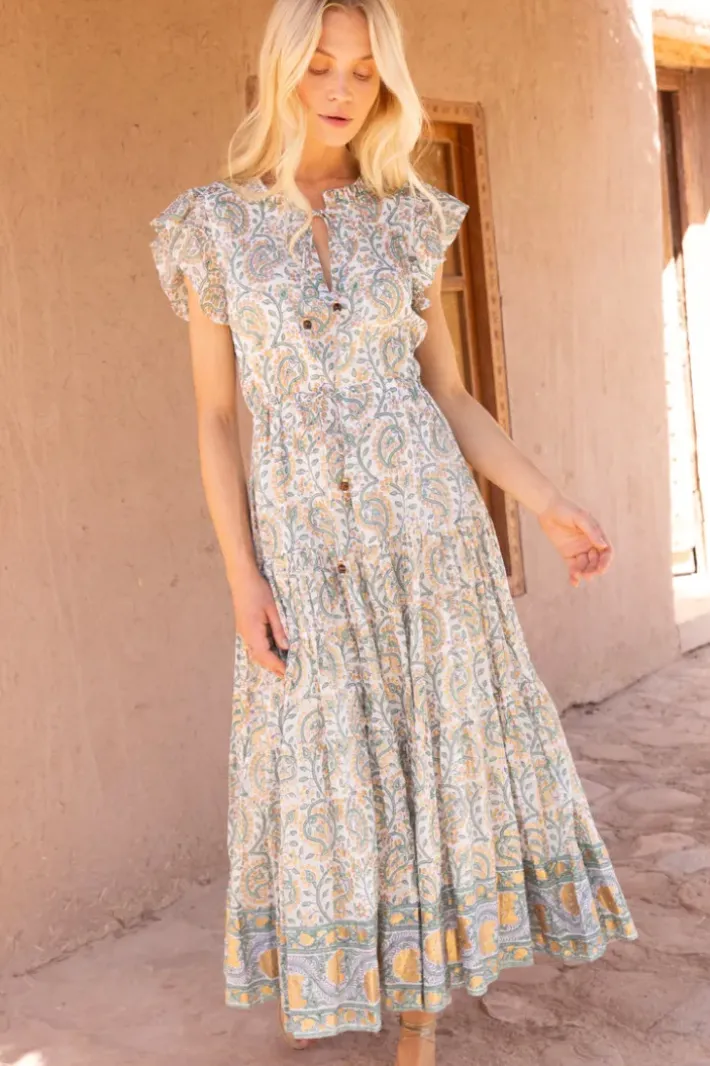 New Cinched Flirty Midi- Marseille Green Midis|Dresses