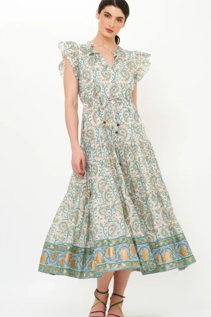 New Cinched Flirty Midi- Marseille Green Midis|Dresses